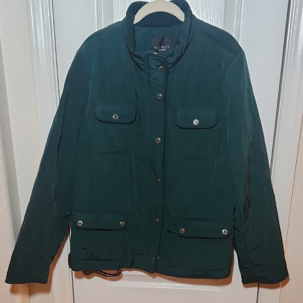 Talbots Dark Green Utility Jacket for Women, Size XL